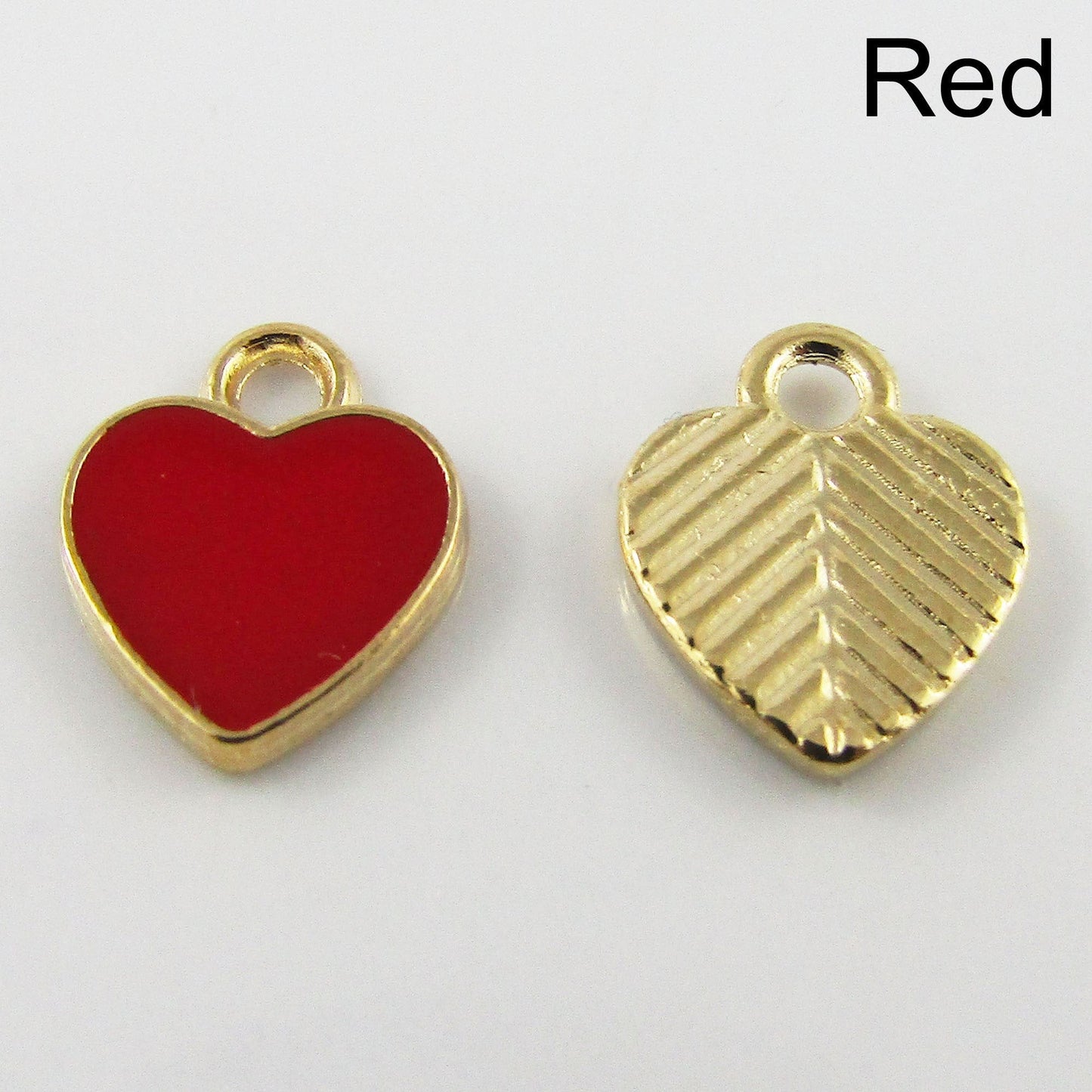 Bulk 10pce Enamel Solid Heart Charm Pendant 12x10mm Select Colour