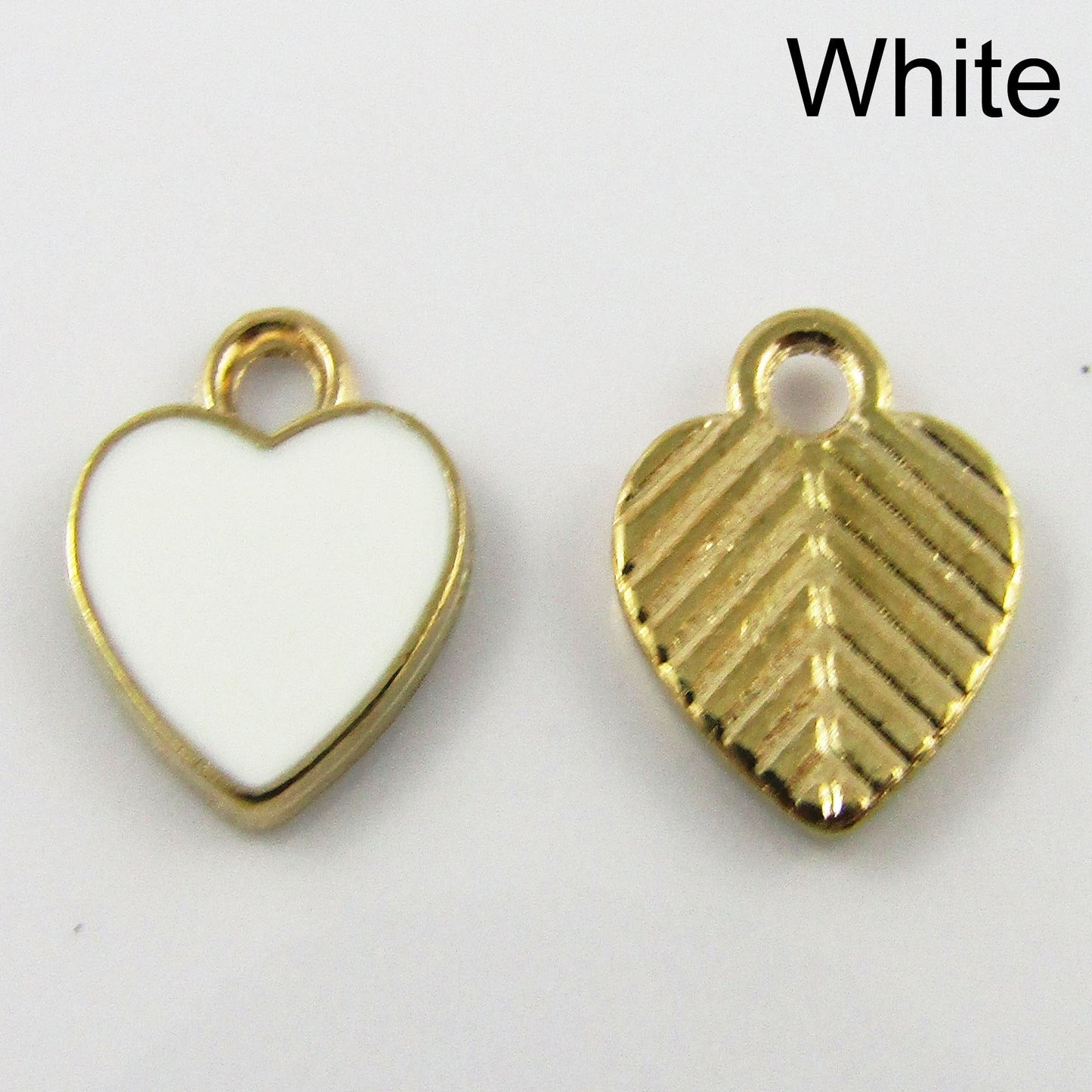 Bulk 10pce Enamel Solid Heart Charm Pendant 12x10mm Select Colour