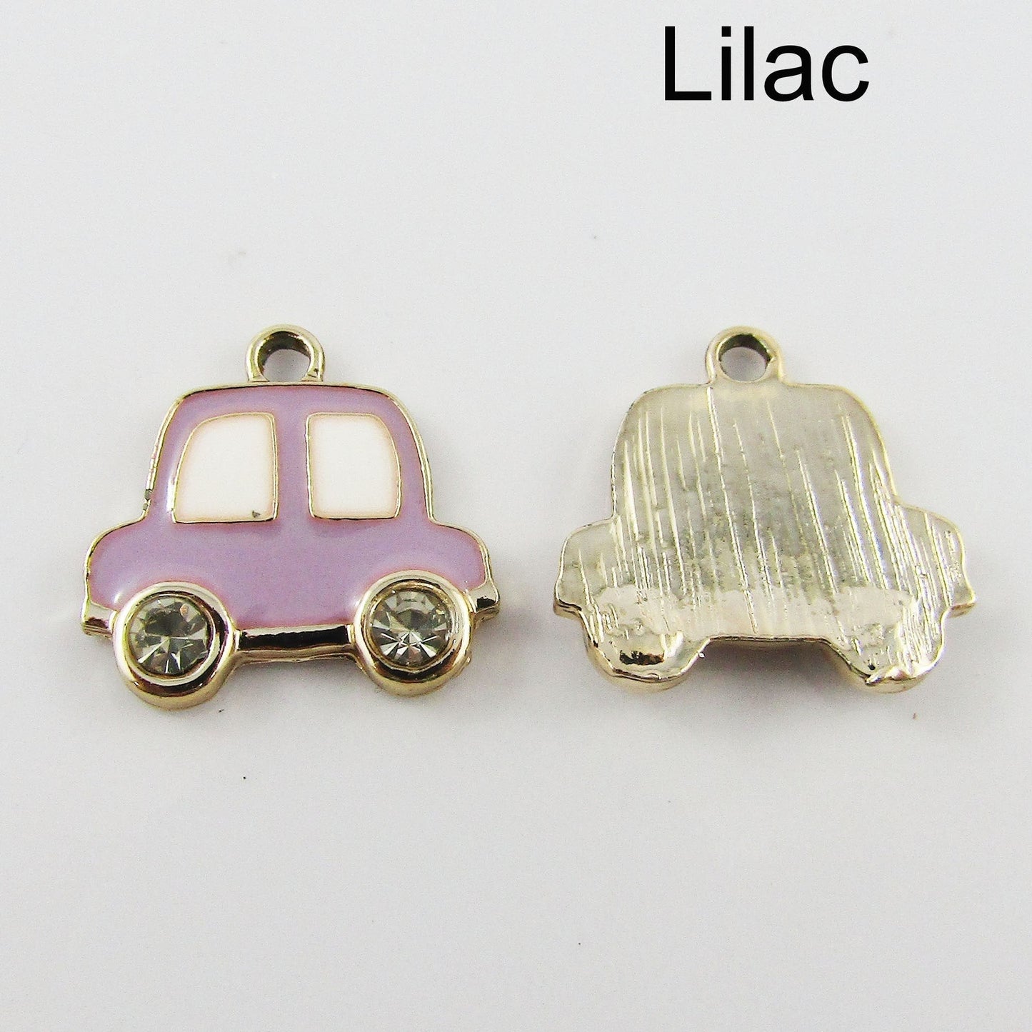 Bulk 10pce Enamel Rhinestone Car Charm Pendant Transport 17x17mm Select Colour