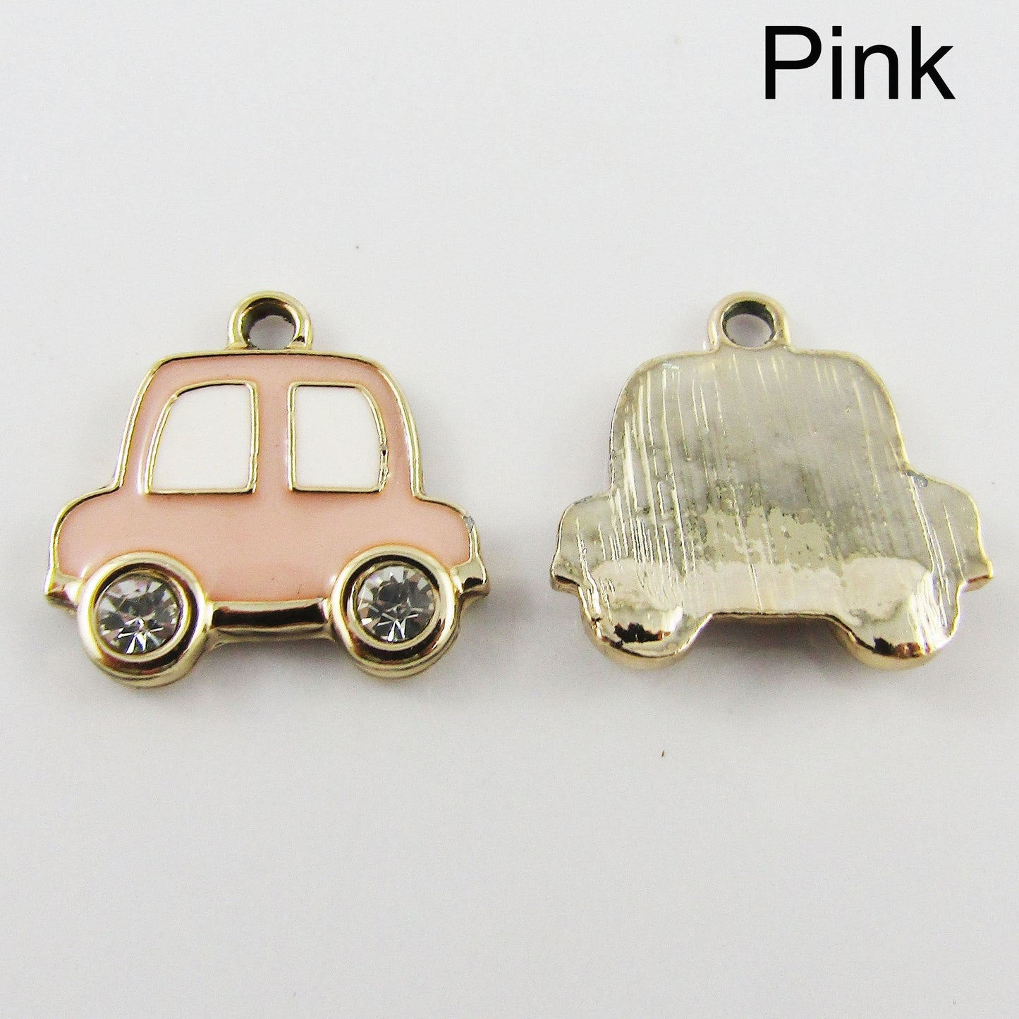 Bulk 10pce Enamel Rhinestone Car Charm Pendant Transport 17x17mm Select Colour