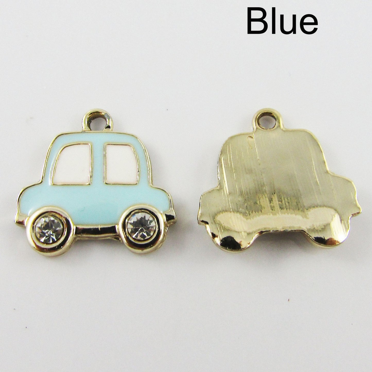 Bulk 10pce Enamel Rhinestone Car Charm Pendant Transport 17x17mm Select Colour