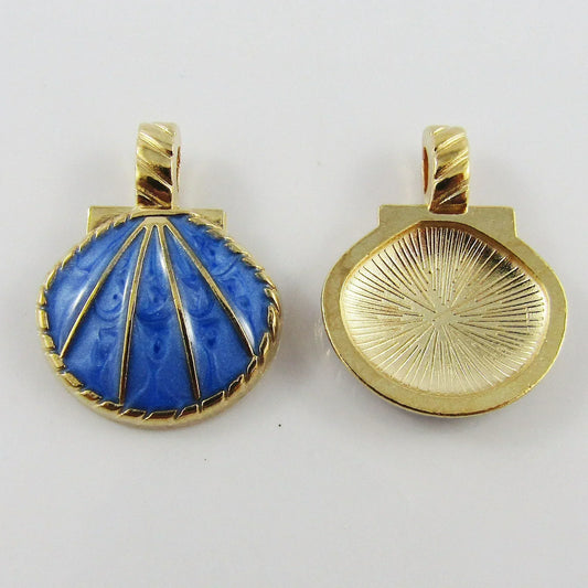 Bulk 10pce Enamel Marble Seashell Alloy Charm Pendant 20x25mm Select Colour
