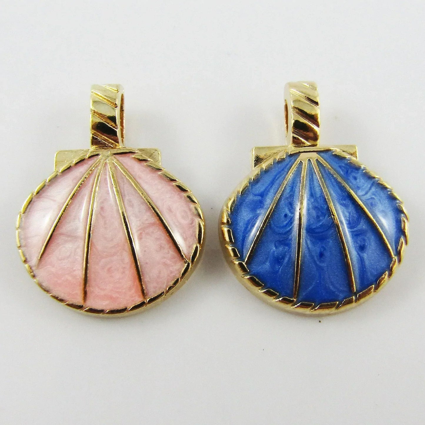 Bulk 10pce Enamel Marble Seashell Alloy Charm Pendant 20x25mm Select Colour