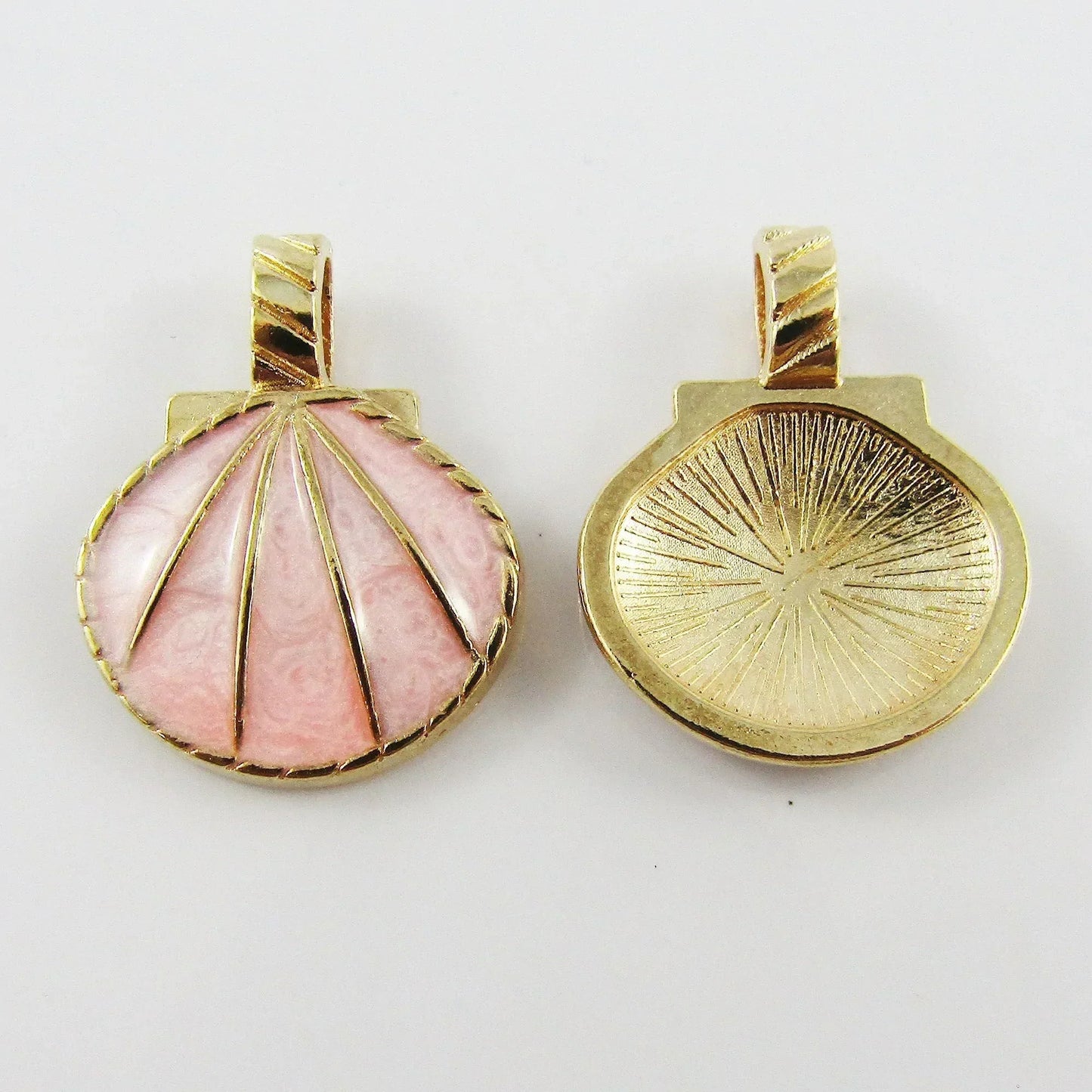 Bulk 10pce Enamel Marble Seashell Alloy Charm Pendant 20x25mm Select Colour