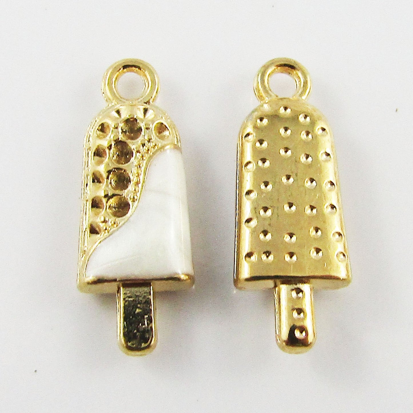 Bulk 10pce Enamel Marble Ice Cream Alloy Charm Pendant 7x19mm Select Colour