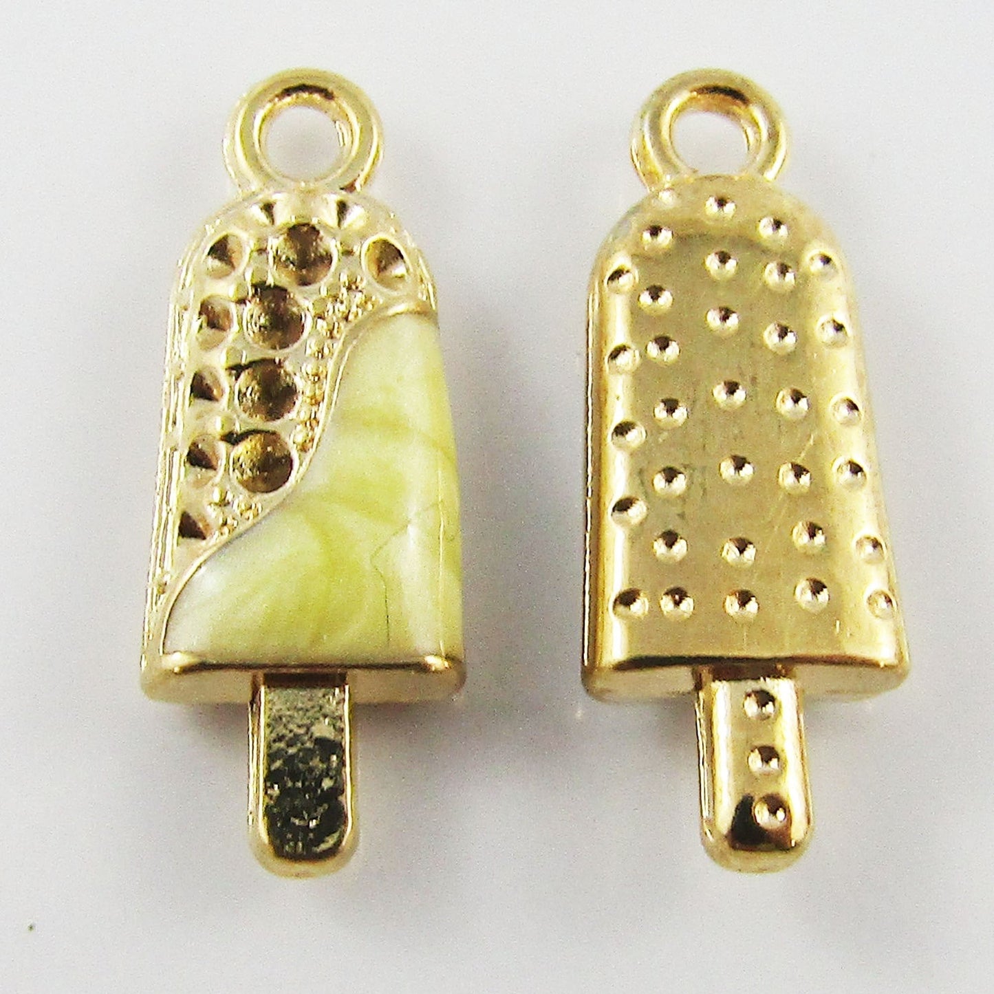 Bulk 10pce Enamel Marble Ice Cream Alloy Charm Pendant 7x19mm Select Colour