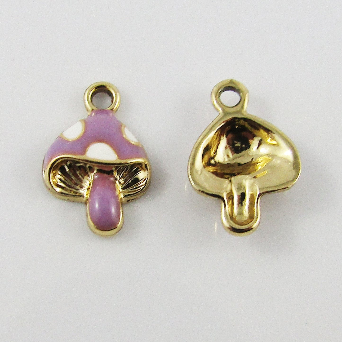 Bulk 10pce Enamel Toadstool Mushroom Charm Pendant Fairy 23x25mm Select Colour