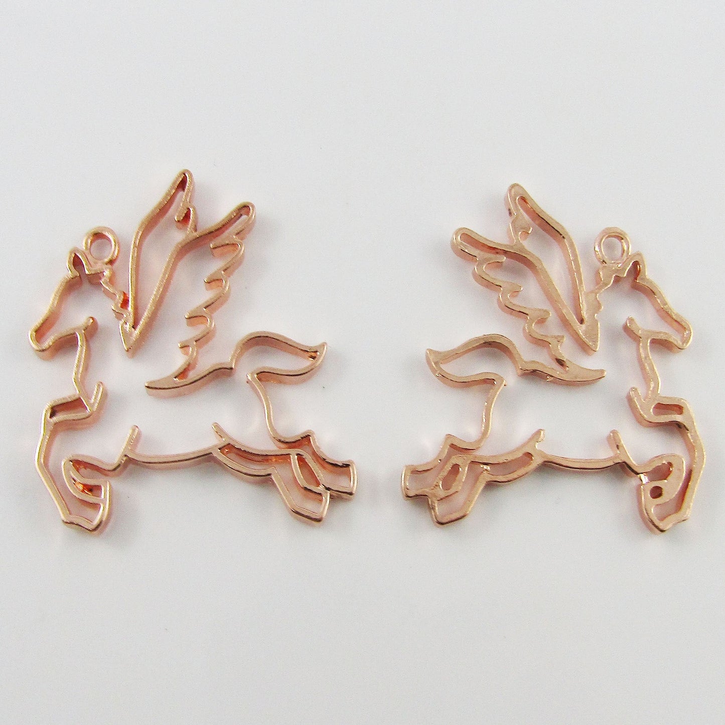 BULK Pegasus Charm Pendant Myth Creature Open Back Bezel 46x42mm Select Qty