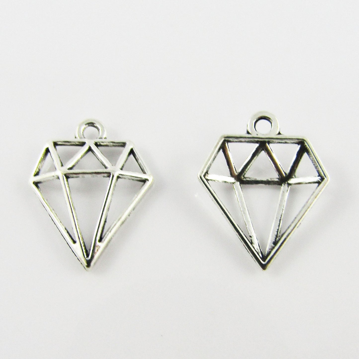 BULK Hollow Diamond Charm Pendant Shape Jewel 20x16mm Select Qty