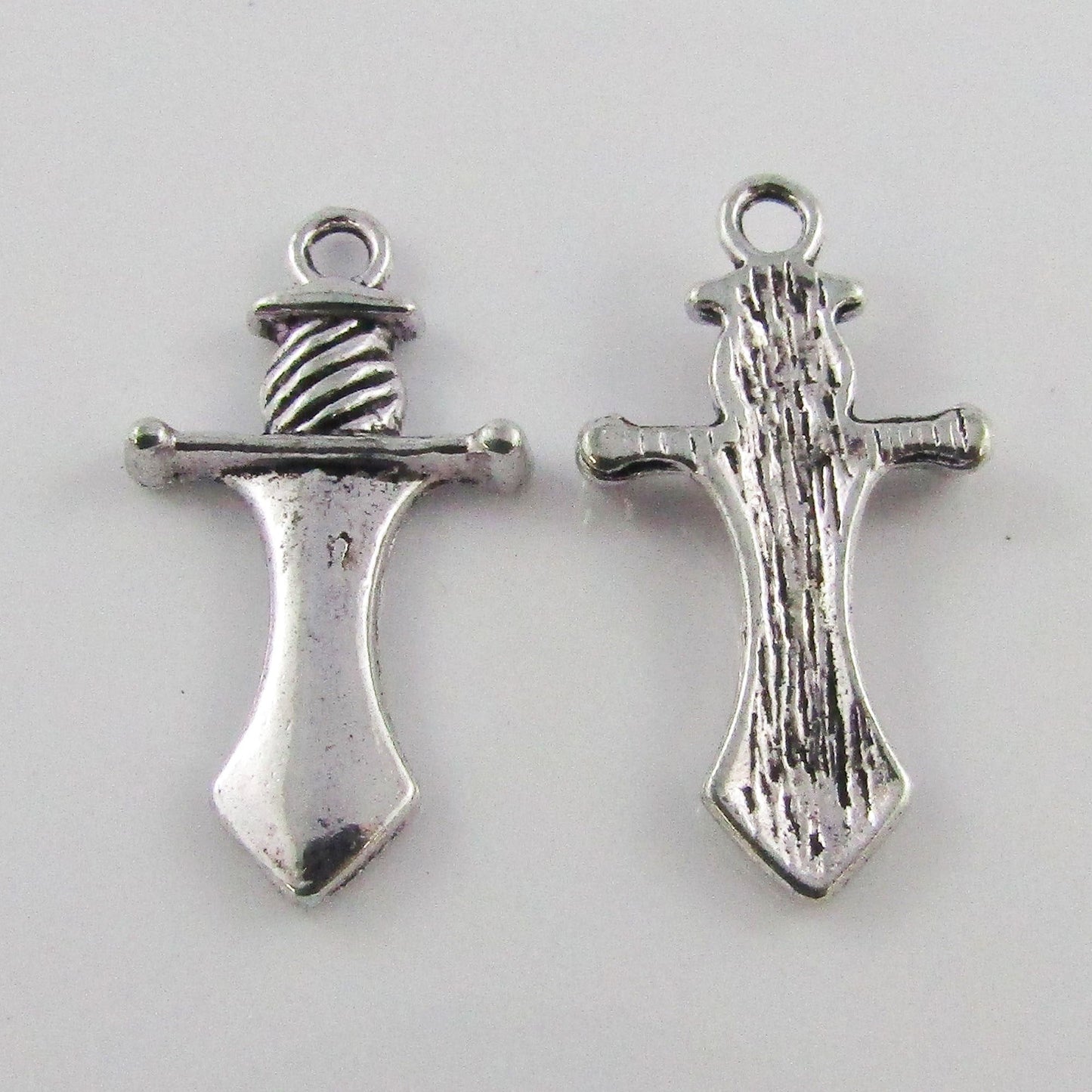 Bulk Knight's Sword Charm Pendant 25x14mm Select Qty