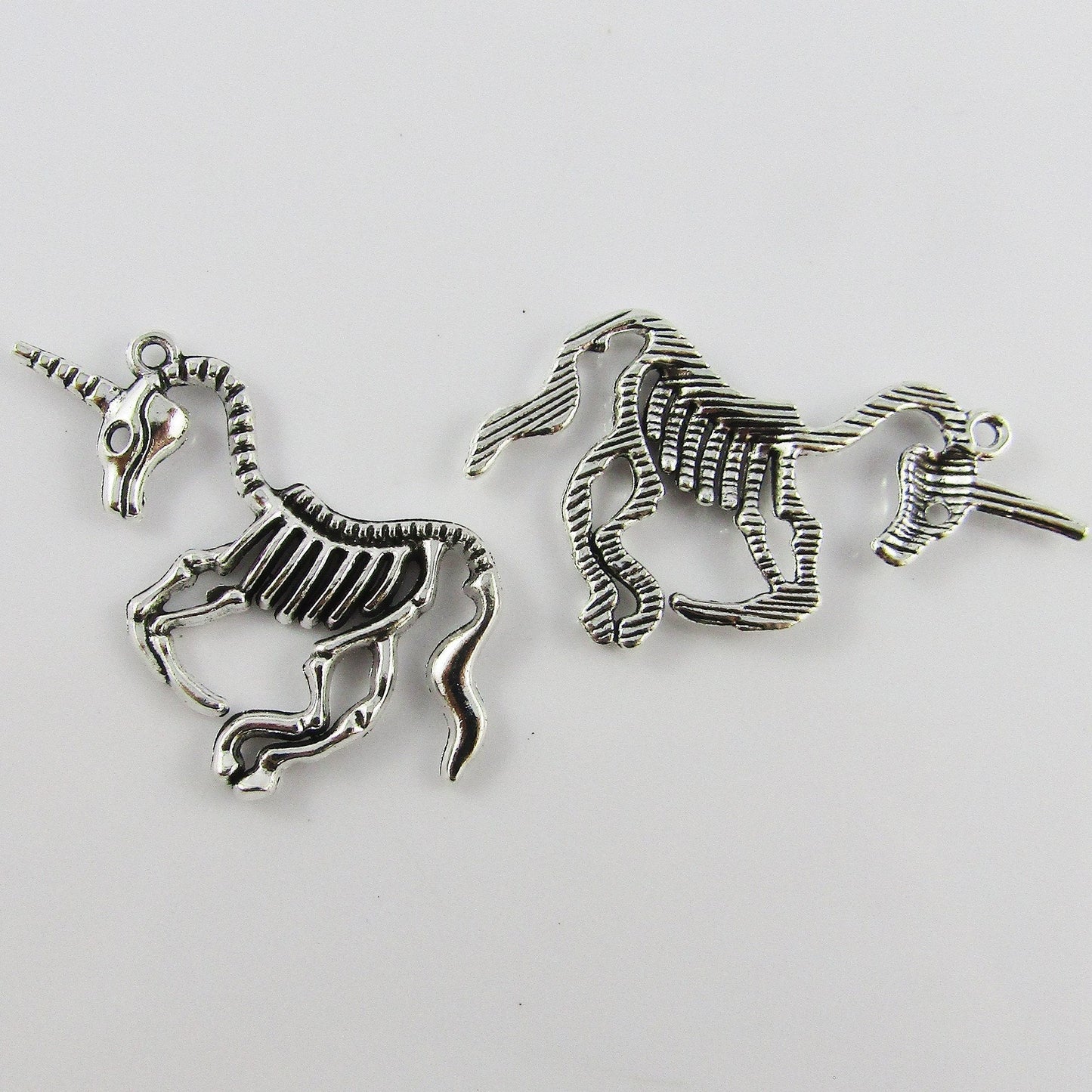 Bulk Unicorn Skeleton Charm Pendant Mythical Spooky Creature 41x28mm Select Qty