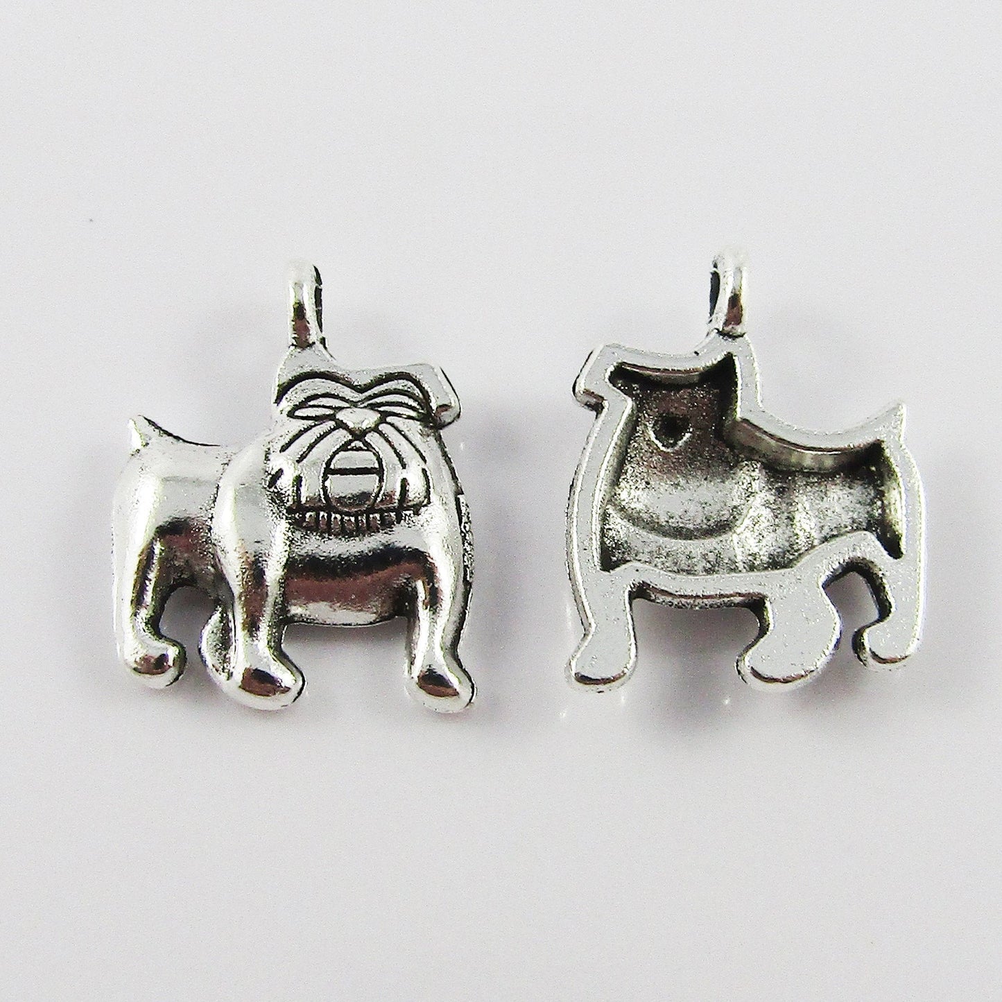 Bulk Bulldog Charm Pendant Dog Pet 17x13mm Single Sided Select Qty