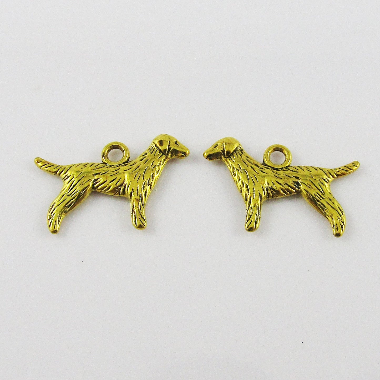 Bulk Labrador Retriever Dog Charm Pendant Antique Gold 23x14.5x2.2mm Select Qty