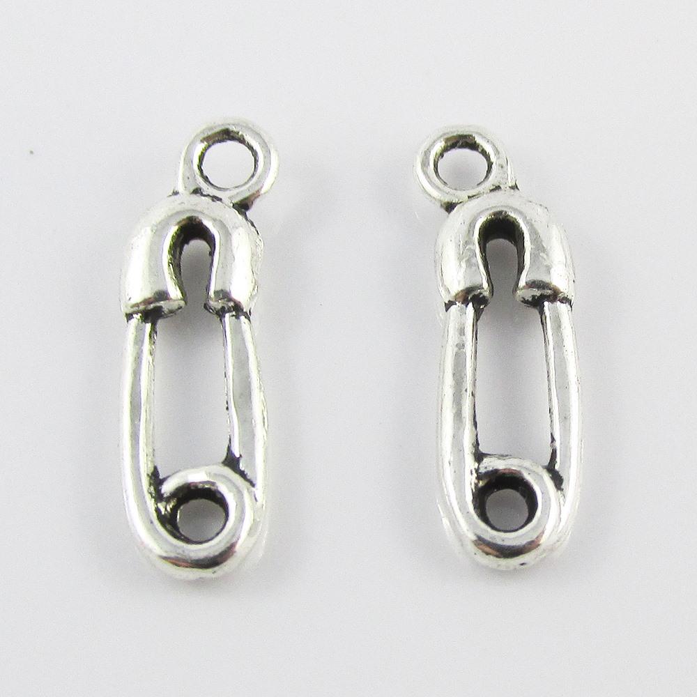 Bulk Nappy Pin Charm Pendant Baby Diaper Pin Safety Pin 19x6mm Select Qty