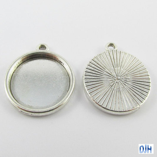 Bulk Pack of 5 Round Cabochon Setting 23x3mm Tray 20mm Select Silver or Bronze