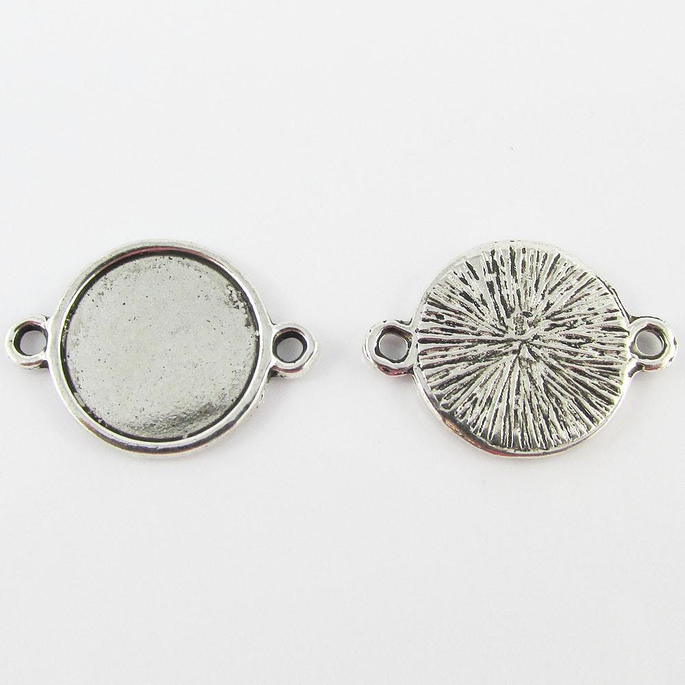 Bulk Pack of 10 Round Cabochon Connector Setting 20x14mm Fit 12mm Cabochons