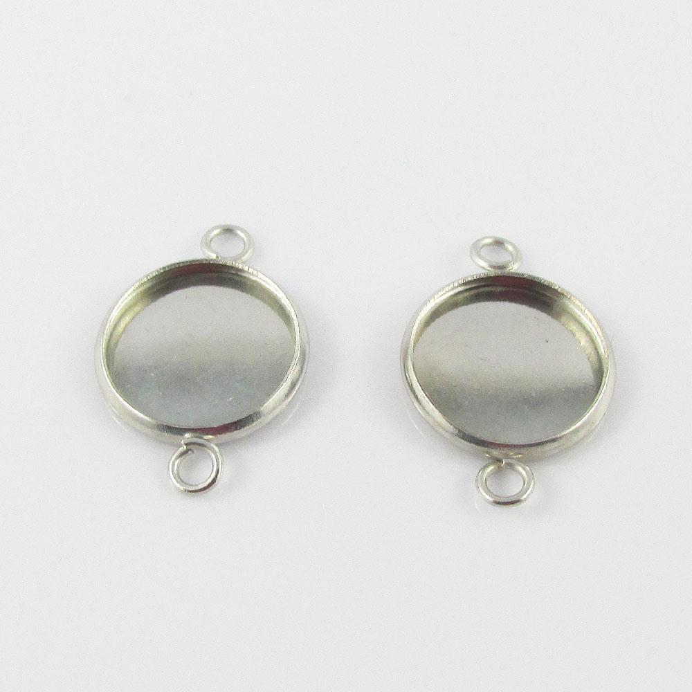 Bulk Pack of 10 Round Cabochon Connector Setting 20x14mm Fit 12mm Cabochons