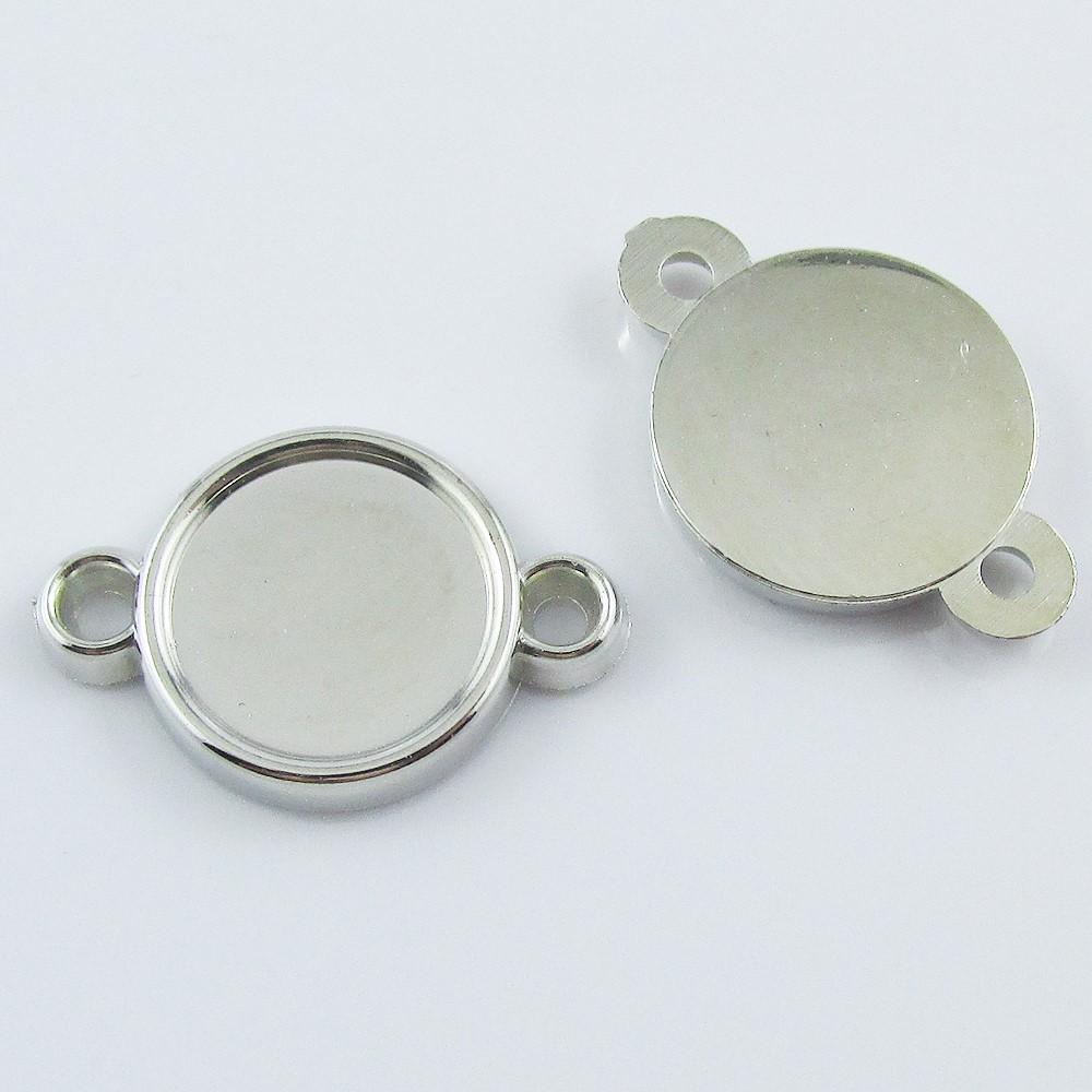 Bulk Pack of 10 Round Cabochon Connector Setting ACRYLIC 22x15mm Fit 12mm Cabs