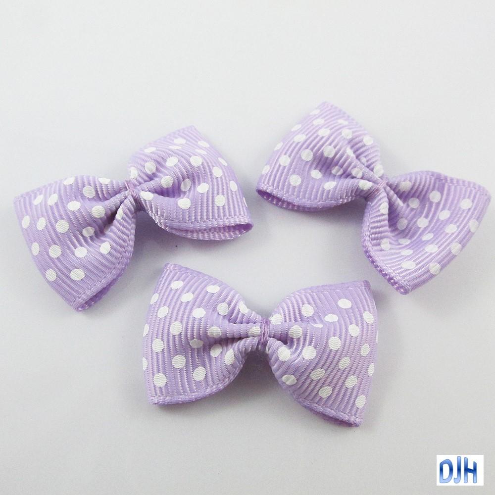 10pcs Grosgrain Ribbon Spotted Bows for Hair Clips DIY Craft 35x25mm Pick Colour