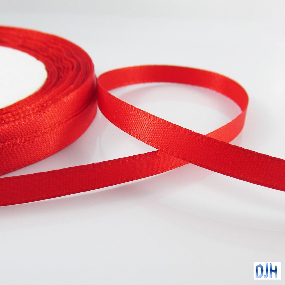 Satin Ribbon 6mm x 22 mtr roll for Crafts, Hair Bows, Wedding Select Colour