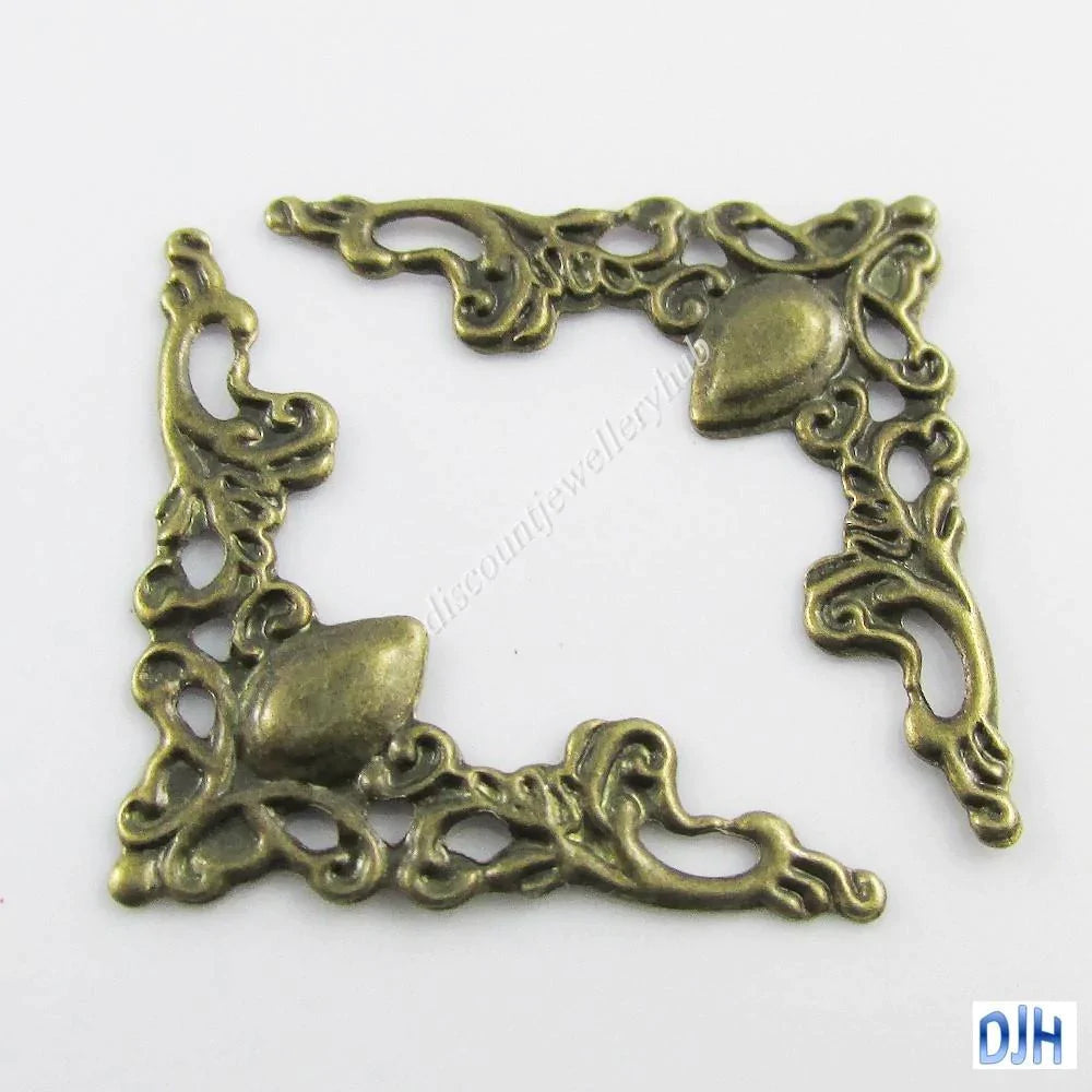 30pcs Filigree Corner Embellishments 22x22mm Craft Scrapbooking Pick Colour