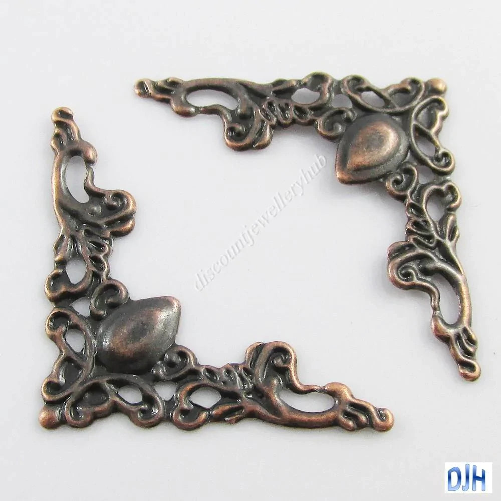 30pcs Filigree Corner Embellishments 22x22mm Craft Scrapbooking Pick Colour