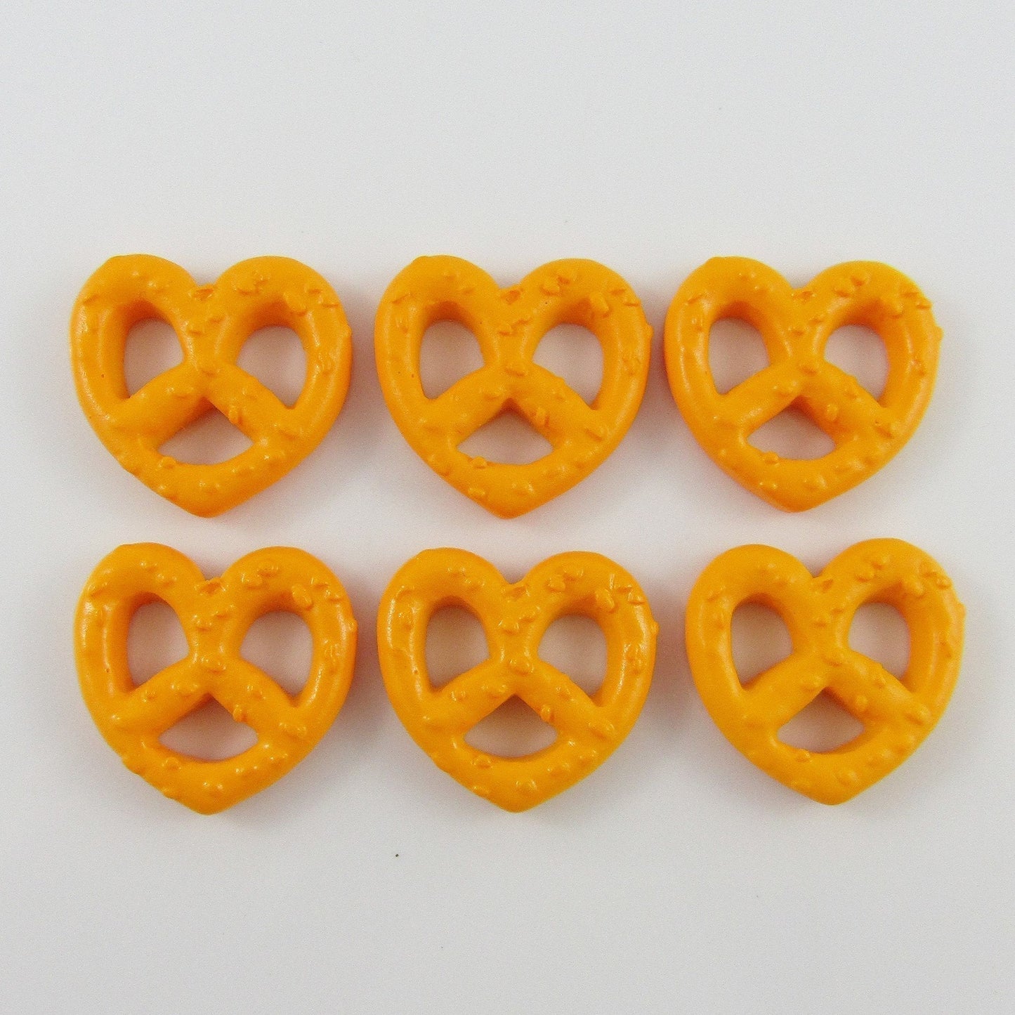 6pcs DIY Resin Salted Pretzel Cabochon Flat Back Hair Clips Scrapbooking etc