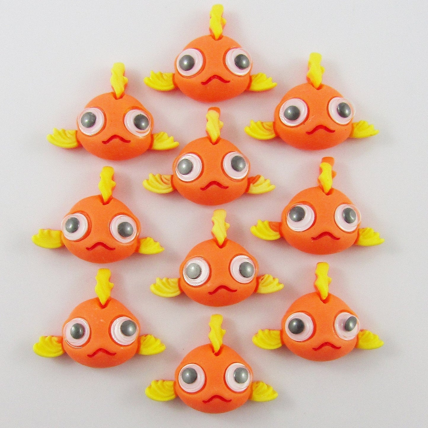 10pcs DIY Resin Goggle Eye Goldfish Cabochon Flat Back Hair Clips Scrapbooking