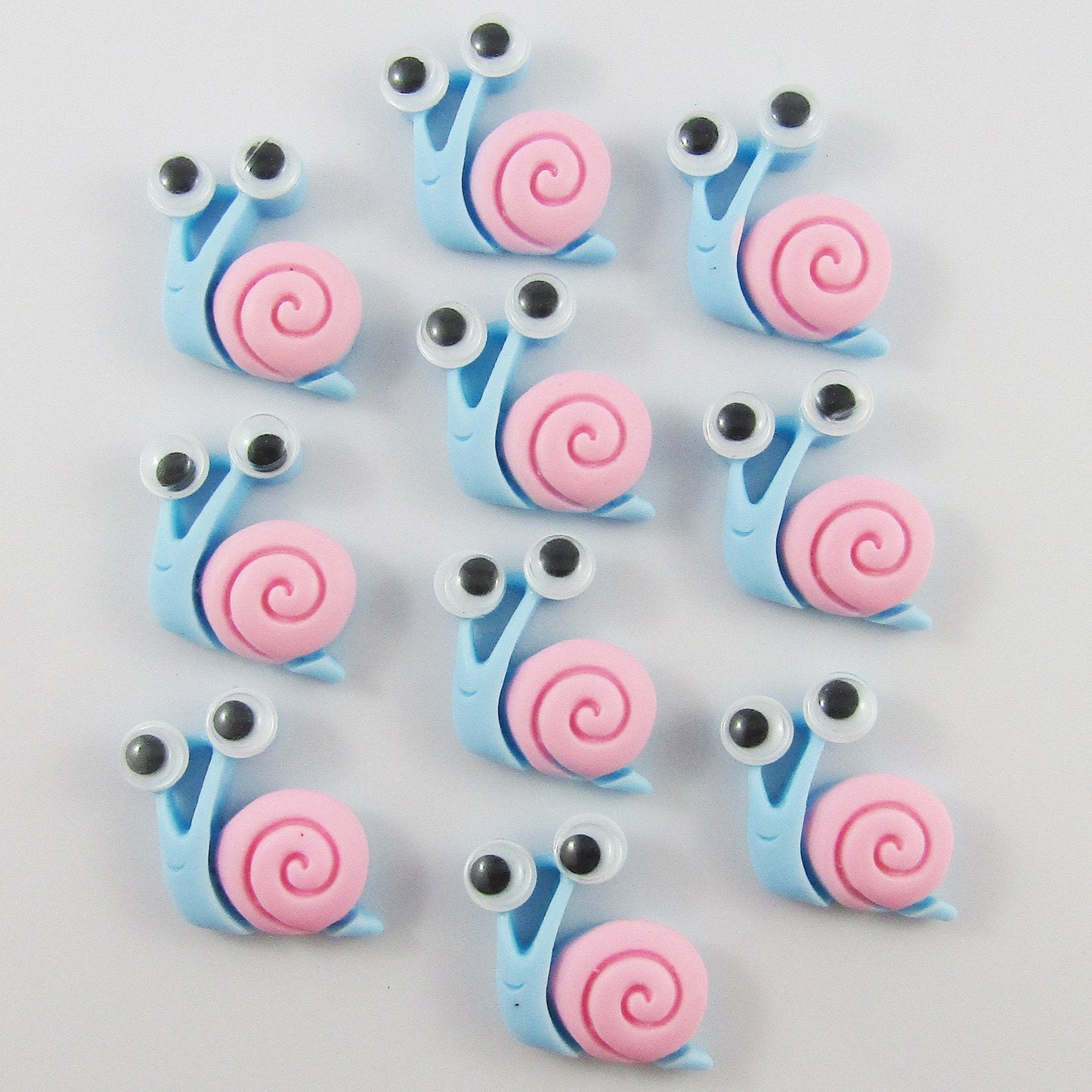 10pcs DIY Resin Goggle Eye Snail Cabochon Flat Back Hair Clips Scrapbooking etc