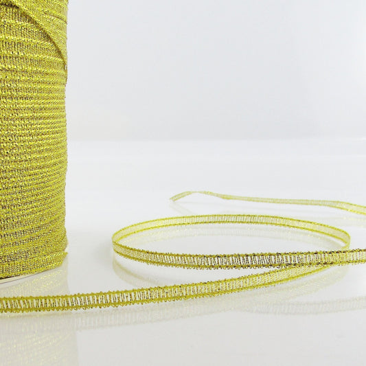 5metres 3mm Glitter Metallic Ribbon Gold or Silver Great for Christmas Baubles!