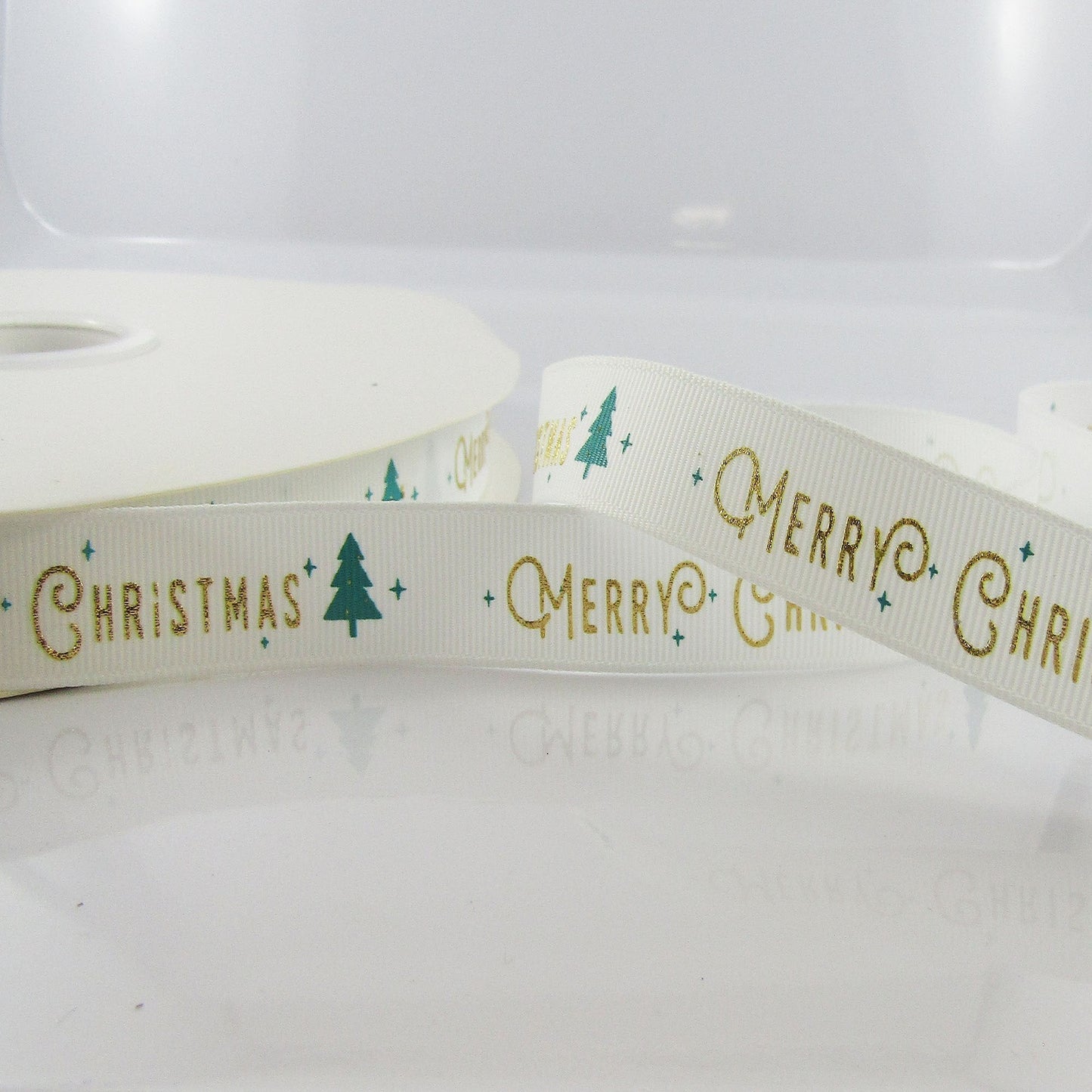 3metres Christmas Tree Merry Christmas Grosgrain Ribbon 16mm Green or White