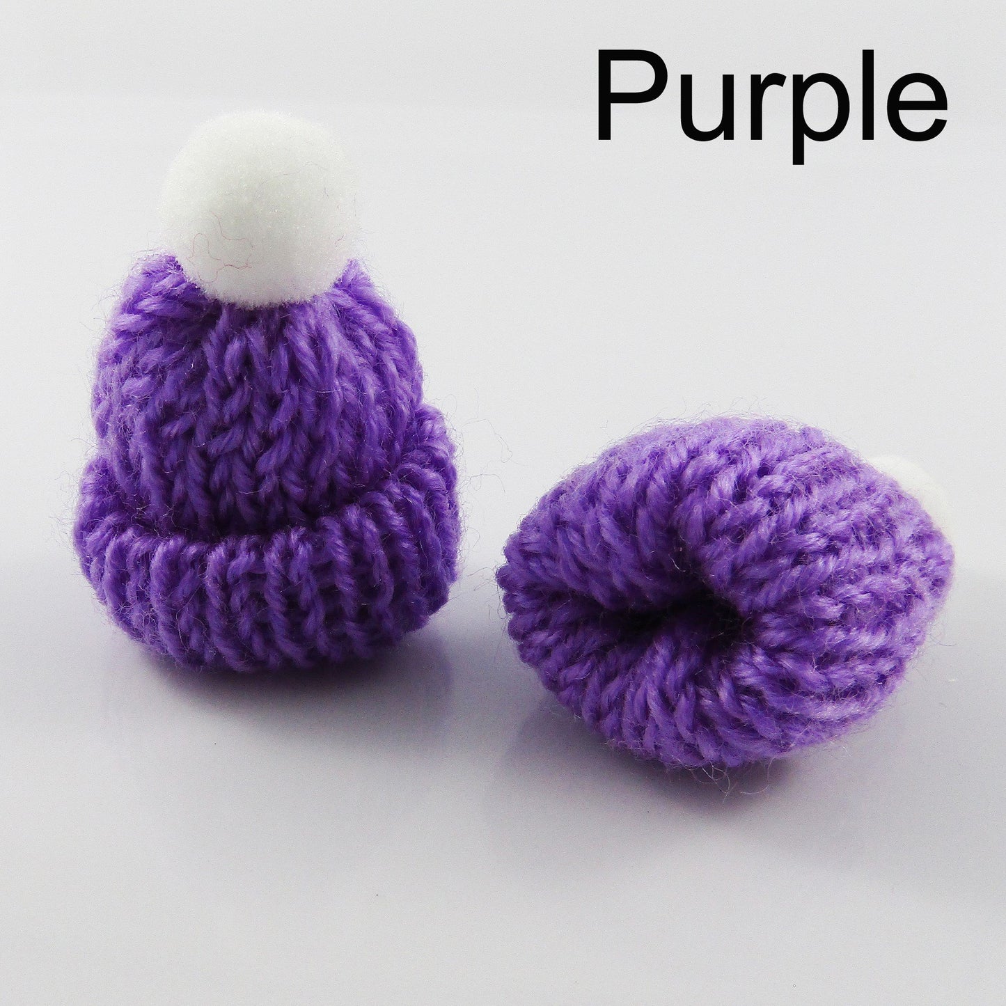 10pcs Dollhouse Miniature Knitted Beanie Hat Doll Bead 45x35mm Select Colour