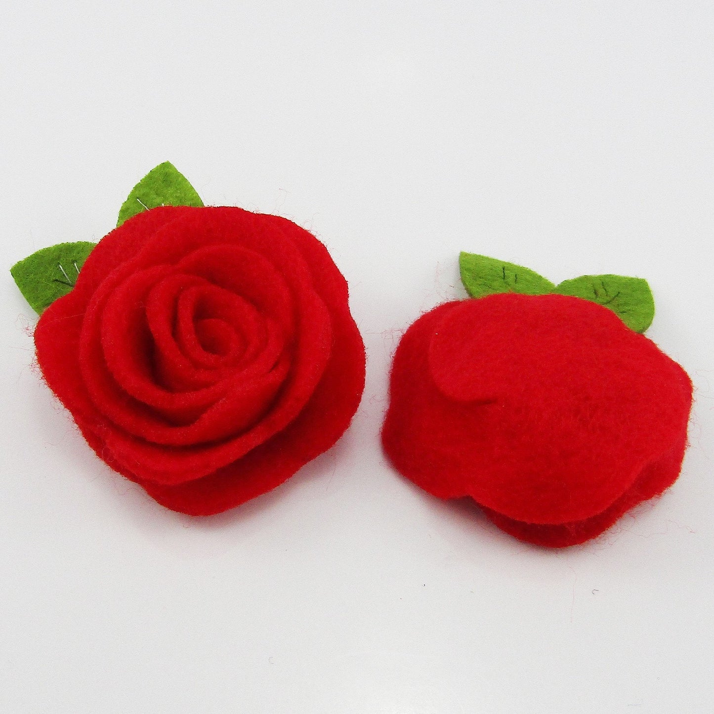5pcs Felt Rose Flower Cabochon Embellishment 45x35mm Select Colour