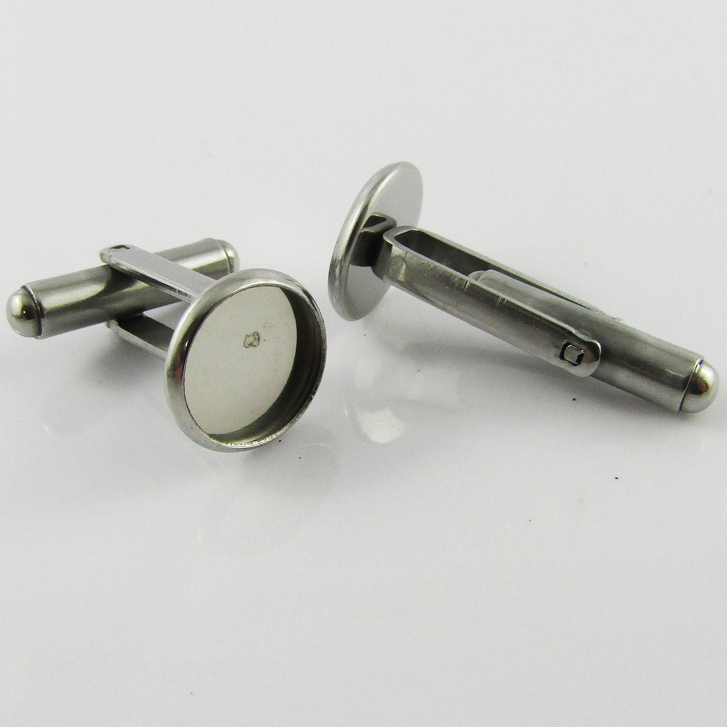 6pcs (make 3 pair) DIY 10mm Cabochon Setting Cufflink Finding Stainless Steel