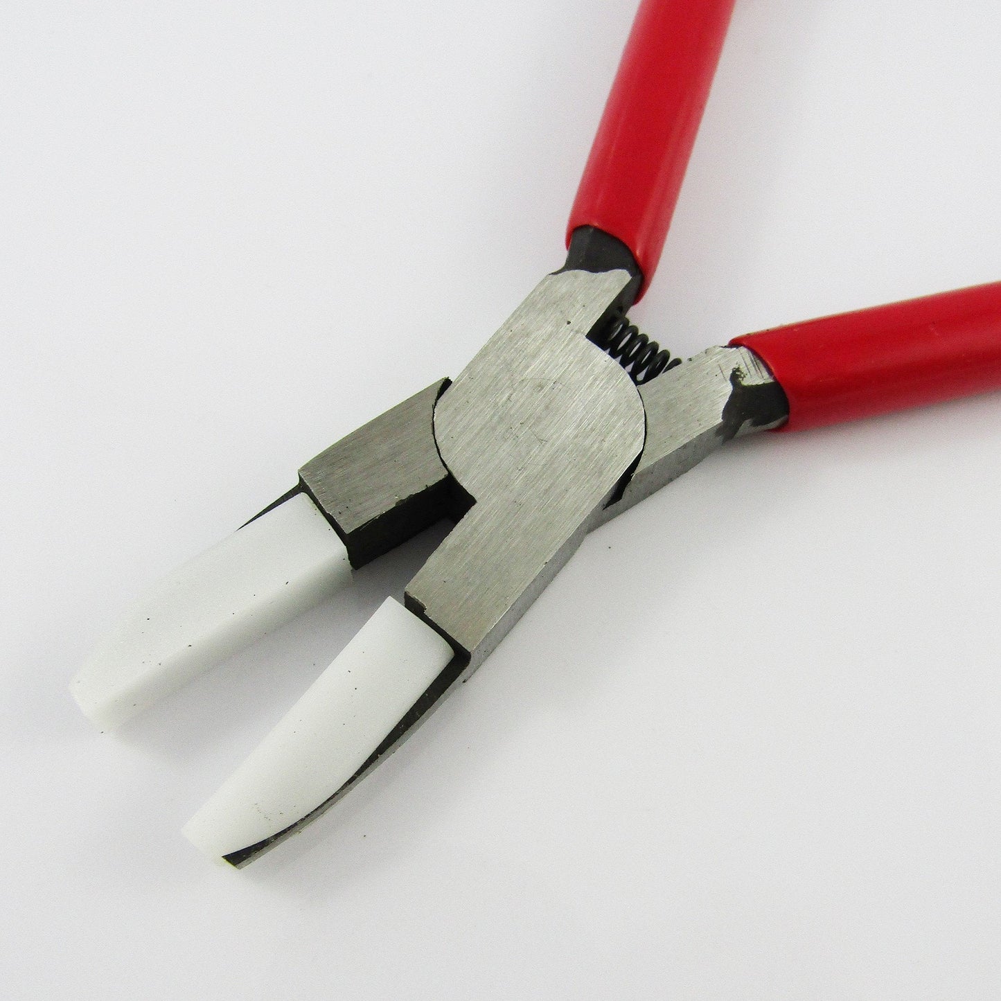 Craft & Jewellery Carbon Steel Spring Loaded Flat Nose Plastic Jaw Pliers 142mm