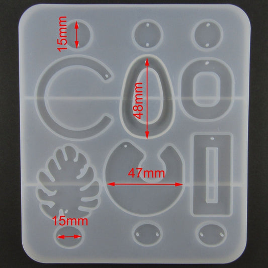 Popular Mixed Earring Component Shapes Silicone Casting Mould for Epoxy Resin