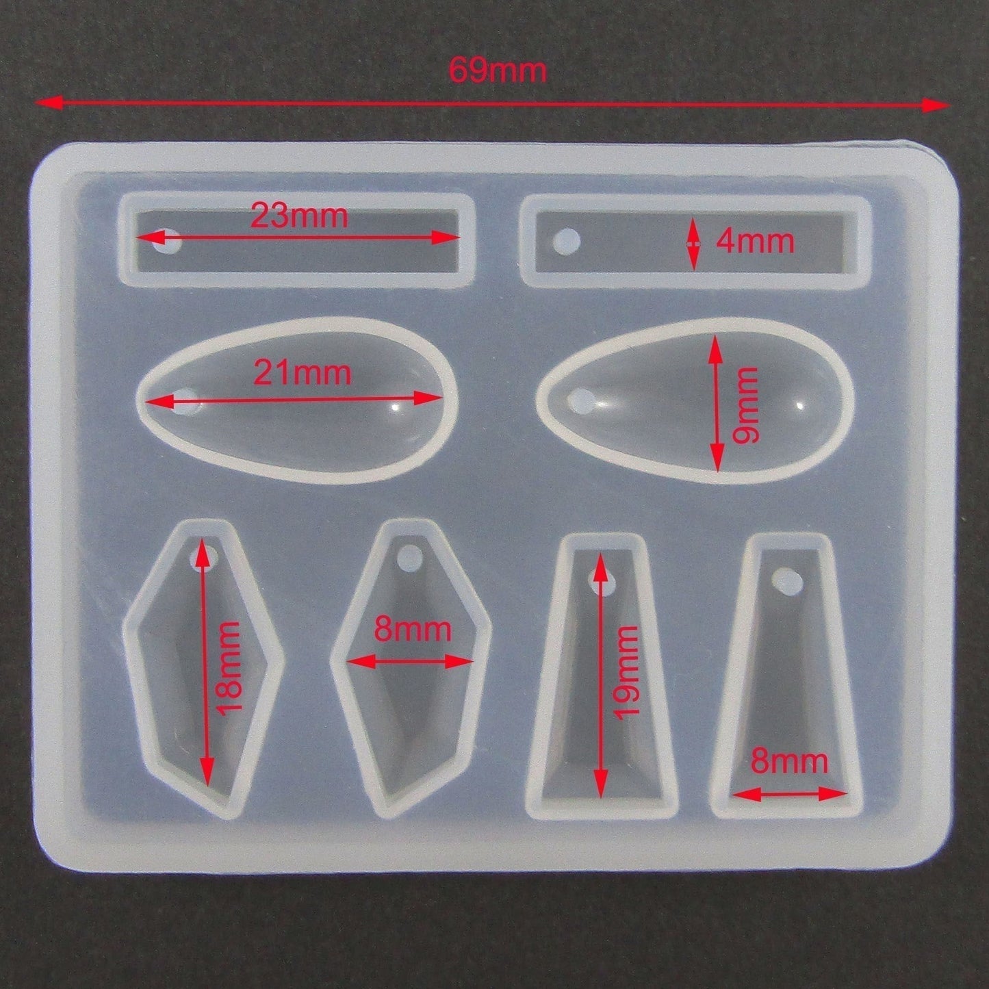 Mixed MINI Earring Pendant Shapes Silicone Casting Mould for Epoxy Resin