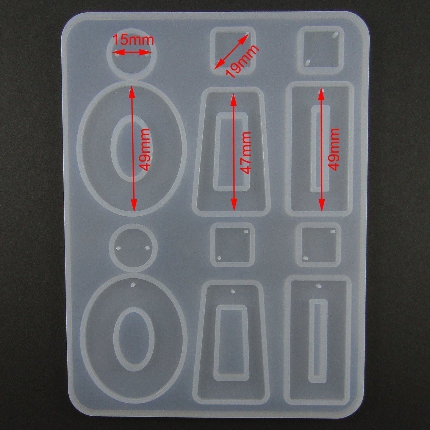 Hollow Geometric Shape Earring Pairs Silicone Casting Mould for Epoxy Resin