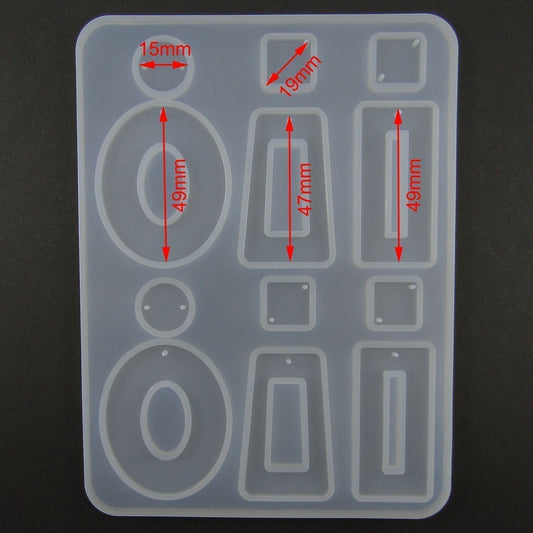 Hollow Geometric Shape Earring Pairs Silicone Casting Mould for Epoxy Resin
