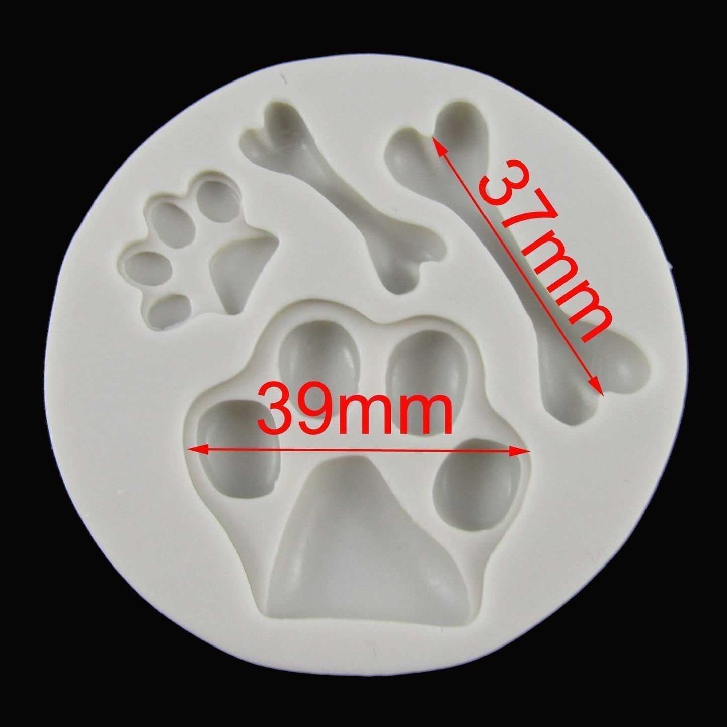 Dog Bone Paw Print FOOD GRADE Silicone Casting Mould Chocolate Soap Resin