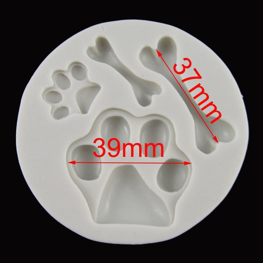 Dog Bone Paw Print FOOD GRADE Silicone Casting Mould Chocolate Soap Resin