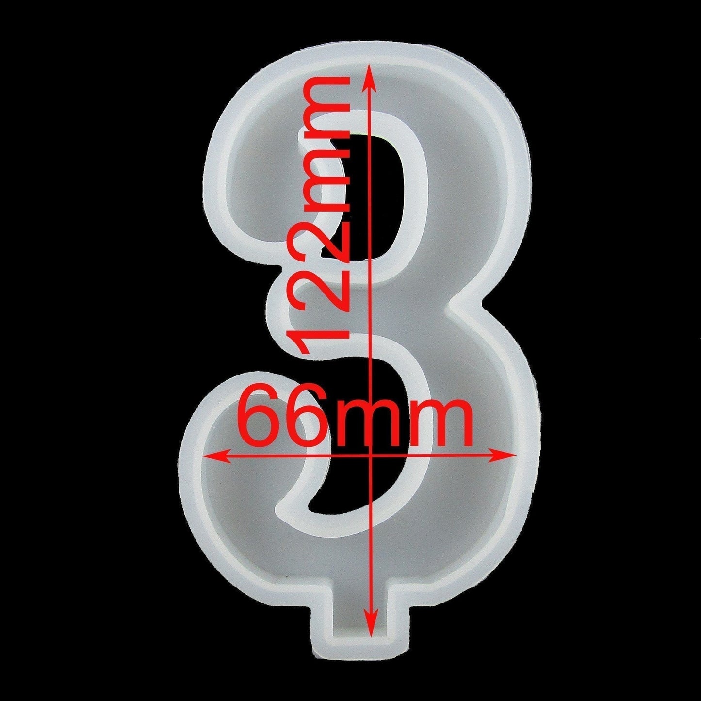 DIY Candle Birthday Number 3 Silicone Casting Mould for Epoxy Resin