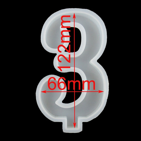 DIY Candle Birthday Number 3 Silicone Casting Mould for Epoxy Resin