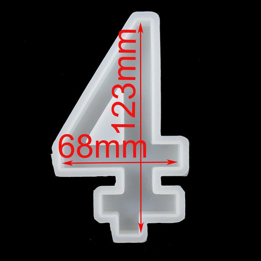 DIY Candle Birthday Number 4 Silicone Casting Mould for Epoxy Resin