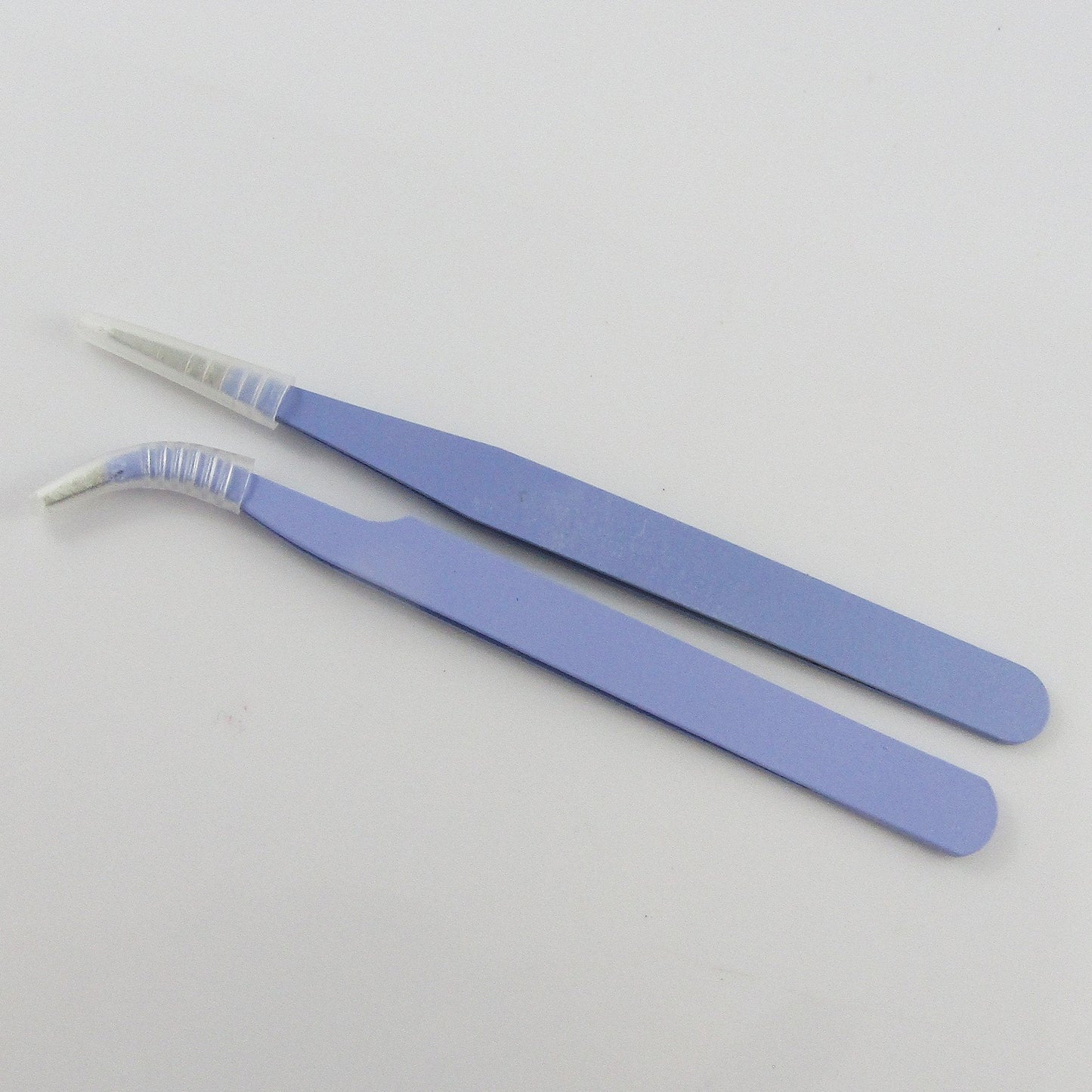 Craft & Jewellery Stainless Steel Flat & Bent Nose Beading Tweezers Set LILAC