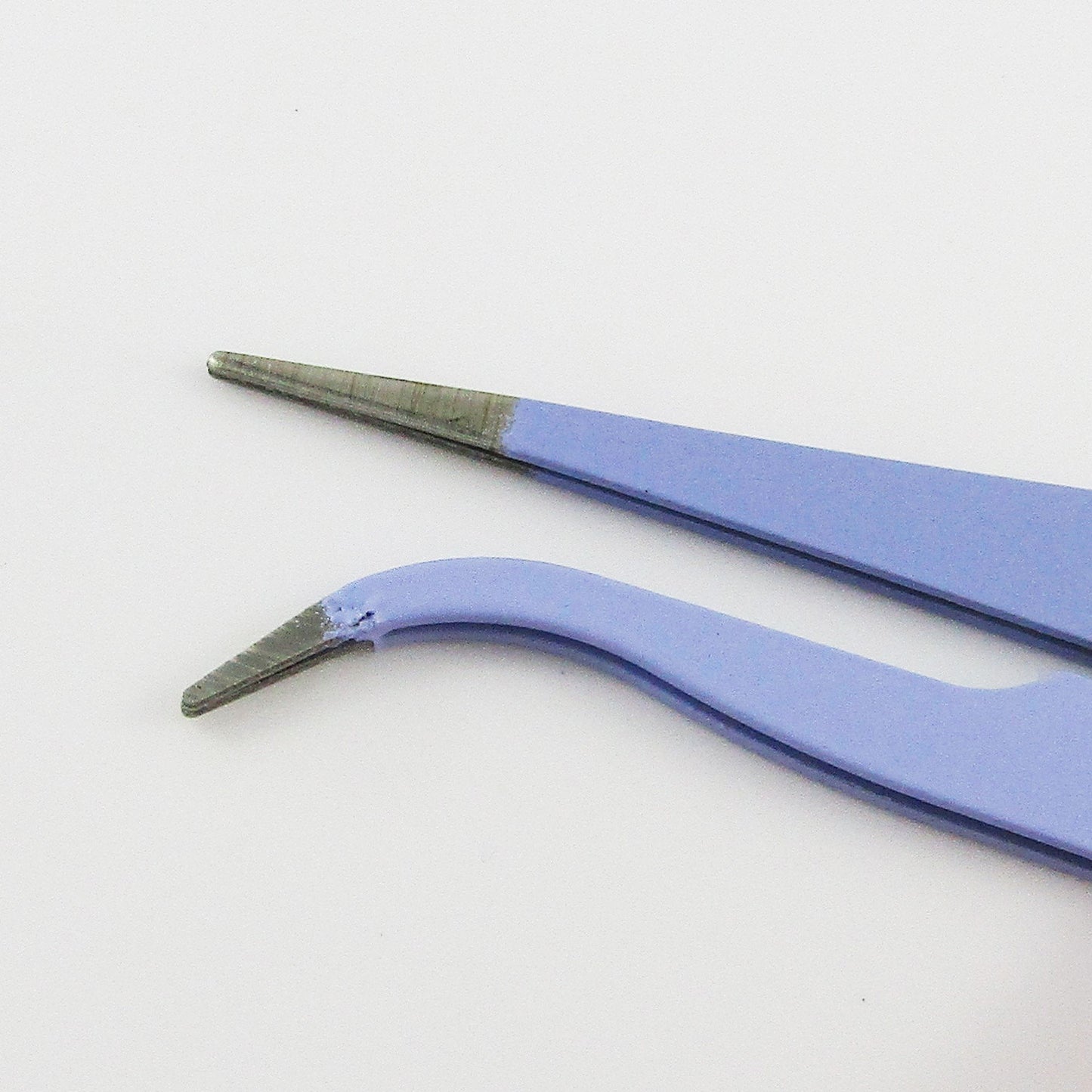 Craft & Jewellery Stainless Steel Flat & Bent Nose Beading Tweezers Set LILAC