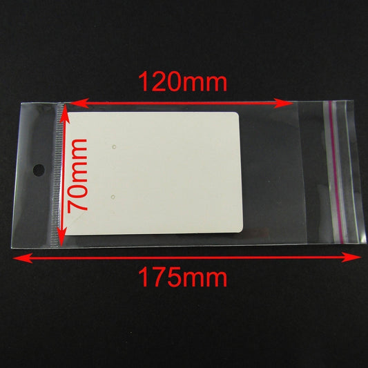 100 x Bulk OPP Cellophane Self Sealing Hanging Display Bags 175mm x 70mm