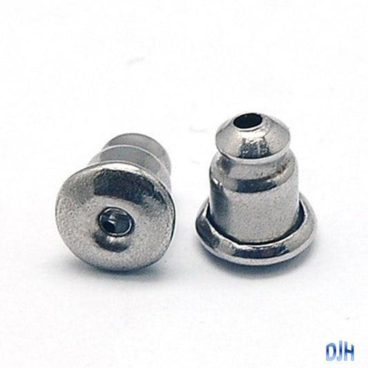 Bulk 10 sets (20pce) DIY Barrel Earnut Earring Back Stoppers 6.5x5mm 304SS