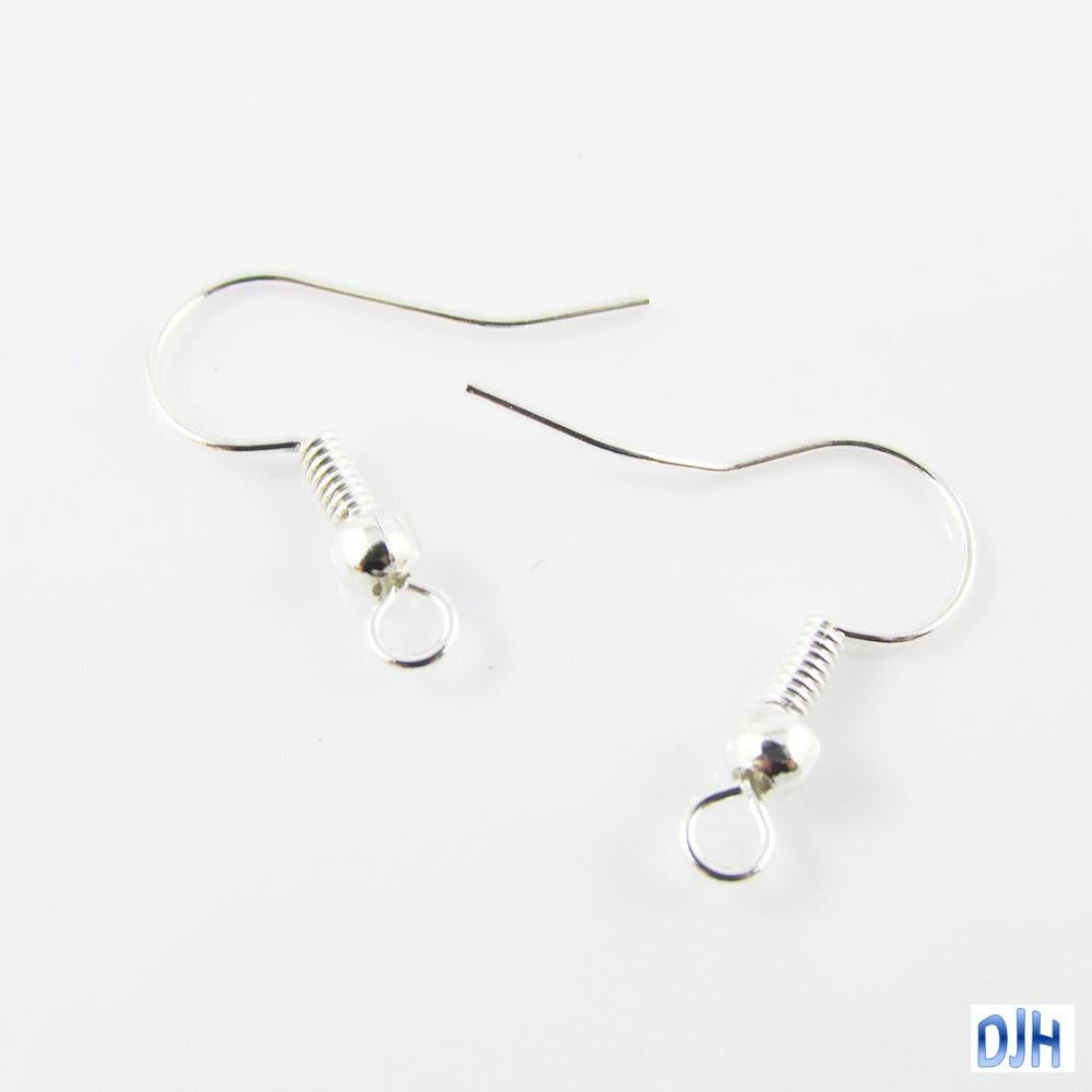 Bulk 20 pieces(10sets) DIY Brass Earring Hook Finding 19x19mm 0.7mm Silver Plate