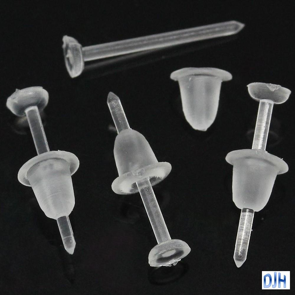 Bulk 50 sets DIY Flat Glue Pad Post Stud Earring Finding 12x3mm Acrylic
